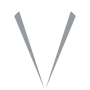 A white circle with a thick black vertical stripe running through the center, flanked by two thin gray triangles along the top and bottom edges.