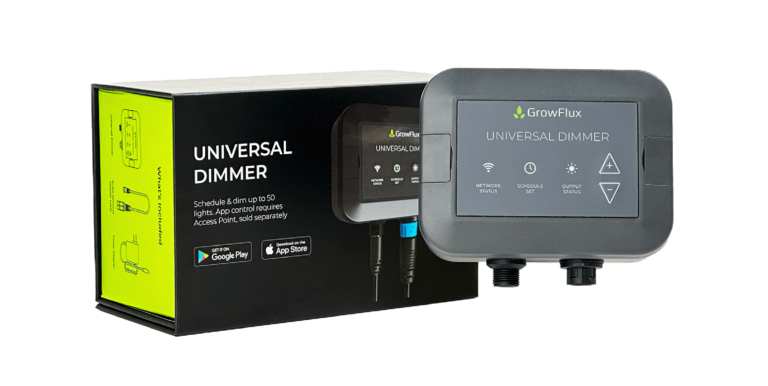 GrowFlux Universal Dimmer wireless grow-light controller with retail packaging