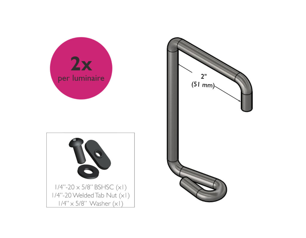 TriPlane Linear SQ mounting option, 2 inch perpendicular bracket