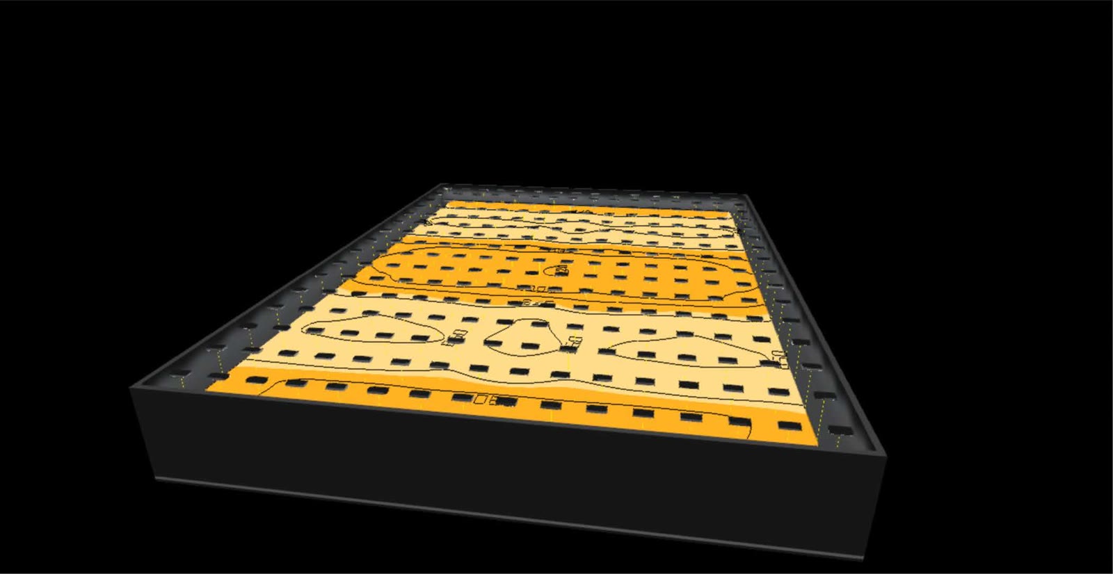 Sample light plan 3D render of fixture layout