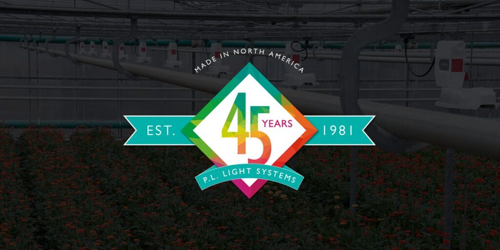 P.L. Light Systems 45th anniversary badge, established 1981